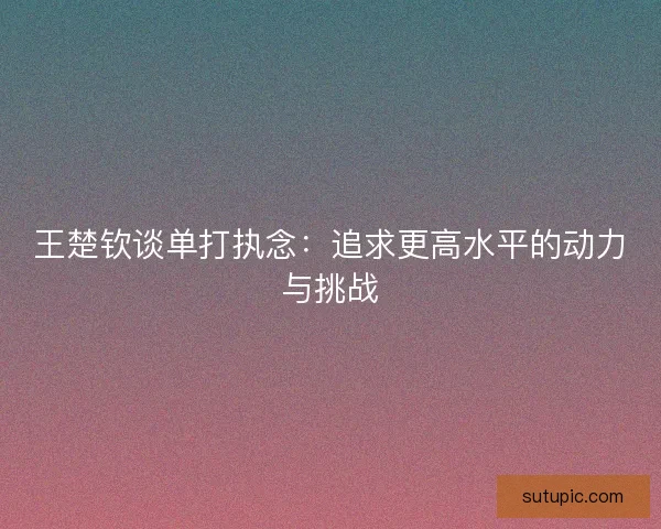 王楚钦谈单打执念:追求更高水平的动力与挑战 王楚钦谈单打执念:追求更高水平的动力与挑战