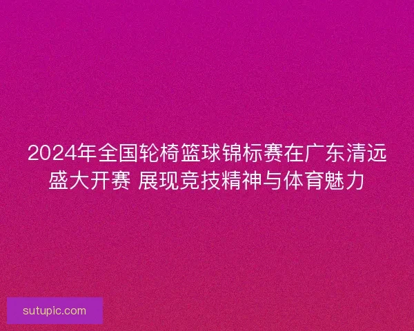 2024年全国轮椅篮球锦标赛在广东清远盛大开赛 展现竞技精神与体育魅力